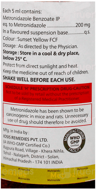 Metrozide Oral Suspension 60Ml